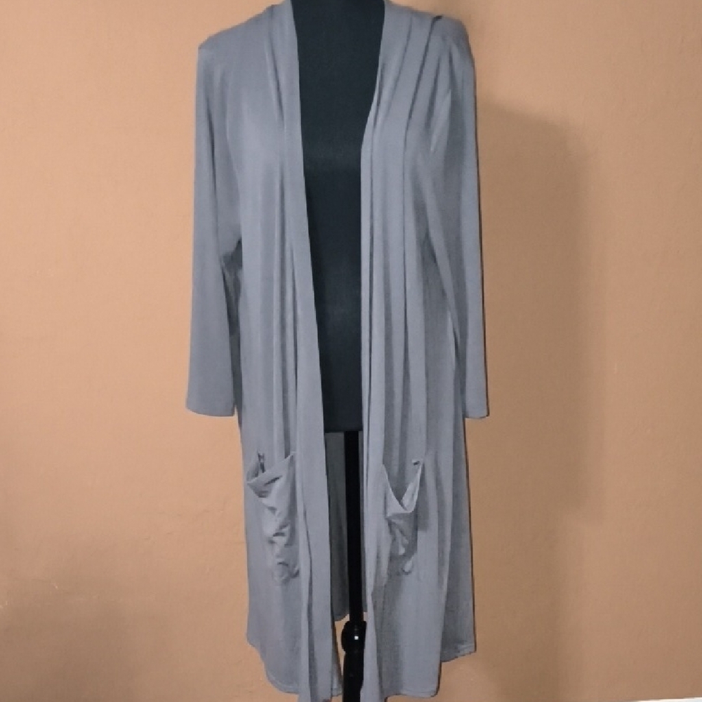 Zenana Premium Women's Dark Gray Cardigan 3X